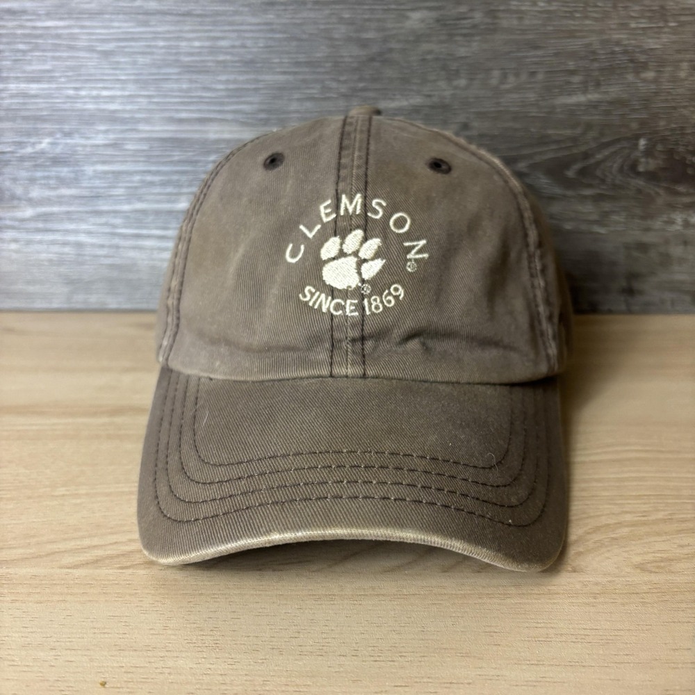 Clemson Tigers Hat Cap Strap Back Brown NCAA Football Mens Zephyr Paw Logo